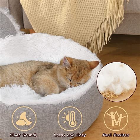 Warm & Fluffy Calming Cat Bed - CatGlamour.com