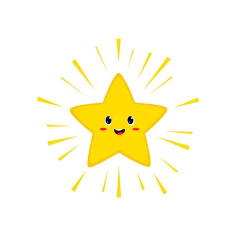 Premium Vector | Shining star cartoon weather character personage