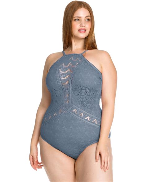 Becca ETC by Rebecca Virtue Color Play Lace High Neck Plus Size One