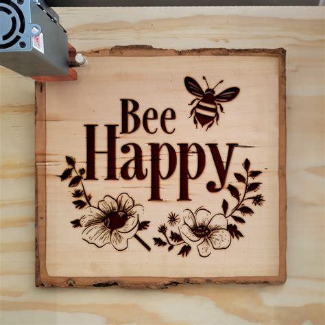 Buzzing Blossoms Bee Happy SVG Design for Cricut, Glowforge