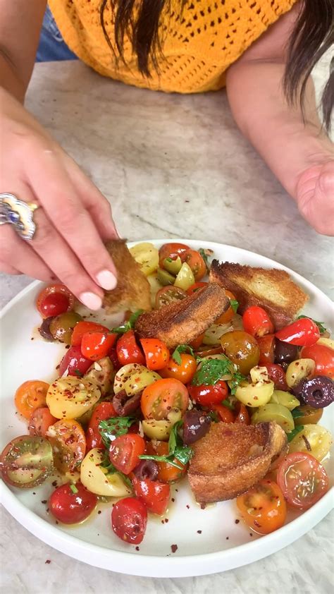 marinated cherry tomato salad  cups cherry tomatoes halved  cup
