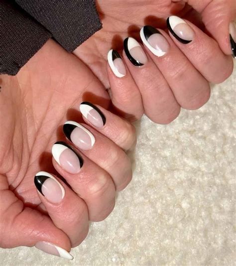 black  white nails   trendy mani