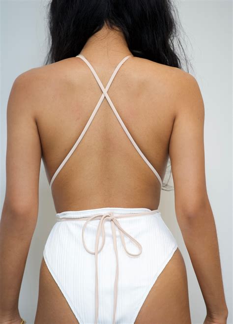 Mel – High Cut Criss Cross Backless One Piece Swimsuit - Sarai's Collection