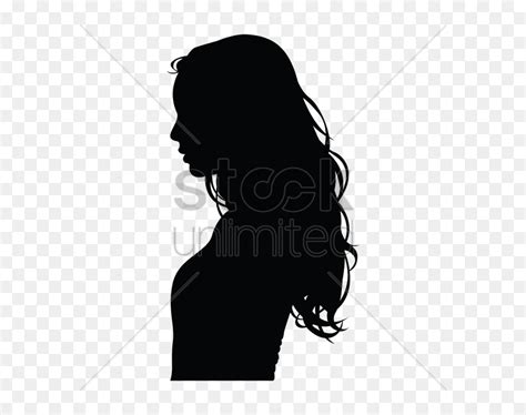 Long Hair Girl Silhouette, HD Png Download - vhv