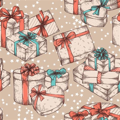 gift boxes seamless pattern background  vector art  vecteezy