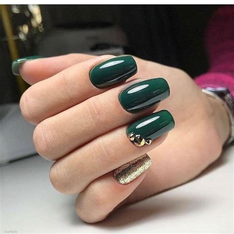 Красивый Темно Зеленый Маникюр — Richnail.ru
