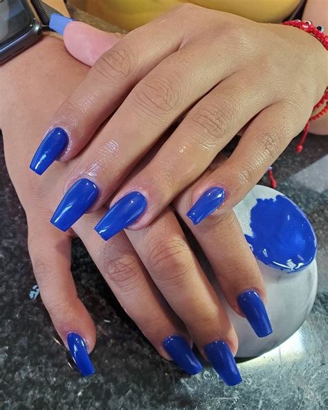 37+ Bold Coffin Navy Blue Nails Designs [2024] - Nail Designs Daily