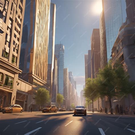 Premium Photo | Skyscrapers casting long shadows over city streets