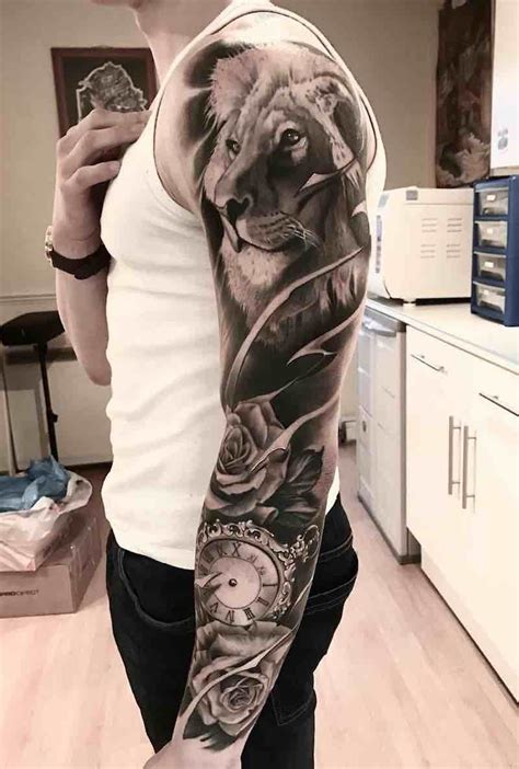Lion Arm Sleeve Tattoo