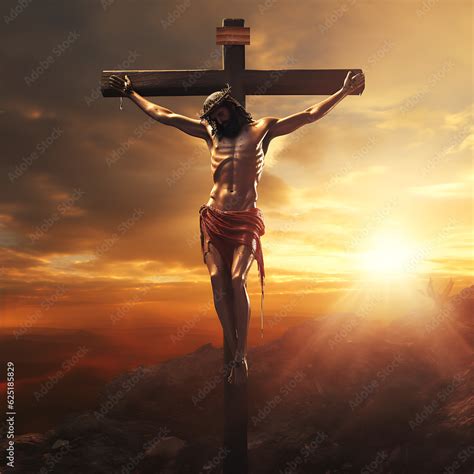 illustration   resurrection concept   crucifixion  jesus