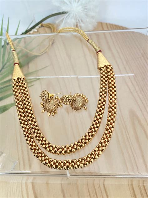 maharashtrian thushi traditional necklacegold toneantique