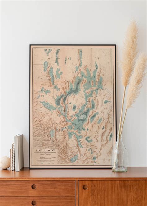 Map of Lake Lahontan 1885 Nevada Maps Old Map Wall Decor - Etsy