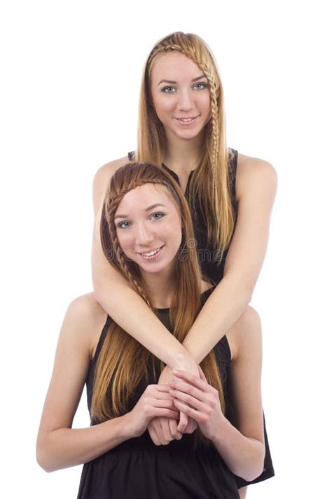 Two attractive girls twins stock photo. Image of friendship - 33004624