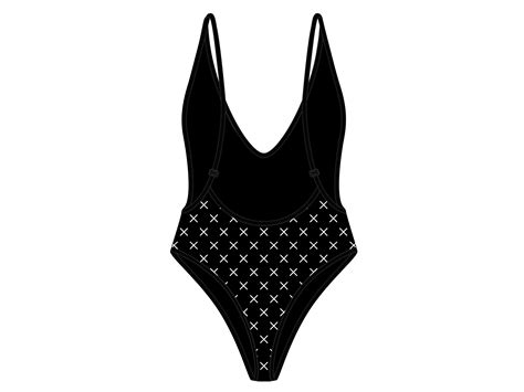 Black Logo Print Retro One-Piece – Boutine LA