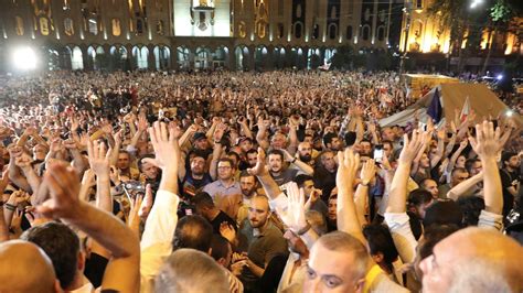 protesters   storm georgian parliament  visit  pro putin