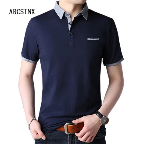 ARCSINX Brand Polo Shirt Men Short Sleeve 5XL 4XL Cotton Summer Mens Polo Shirts Casual Tee ...