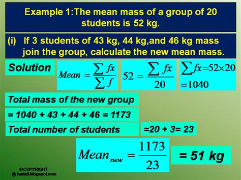 TIP BELAJAR MATEMATIK (TIPS FOR LEARNING MATHEMATICS): EXAMPLE 1 - MEAN