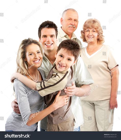 Happy Family Grandfather Grandmother Father Mother Stock Photo 39424120