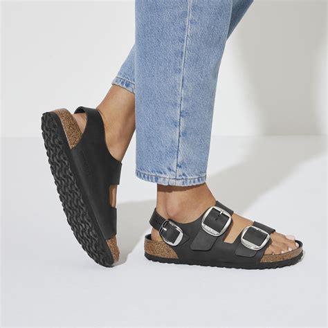 milano big buckle oiled leather black birkenstock