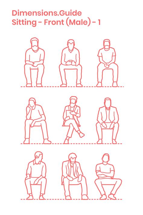 Sitting - Male Front (1) | Posture drawing, Drawing people, Human sketch