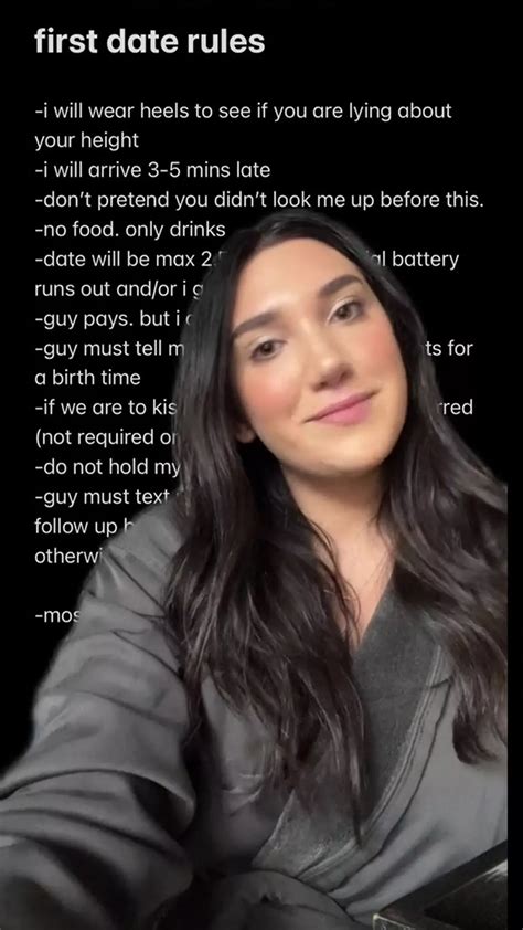 Woman shares extensive first date rules from men's height to who pays