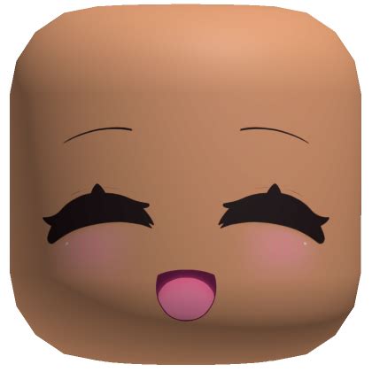 Rosto Kawaii Sorriso Cute Blush (Tan) - Roblox
