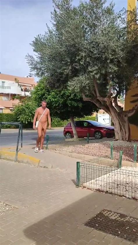 beach hung nudist walking naked  public thisvidcom