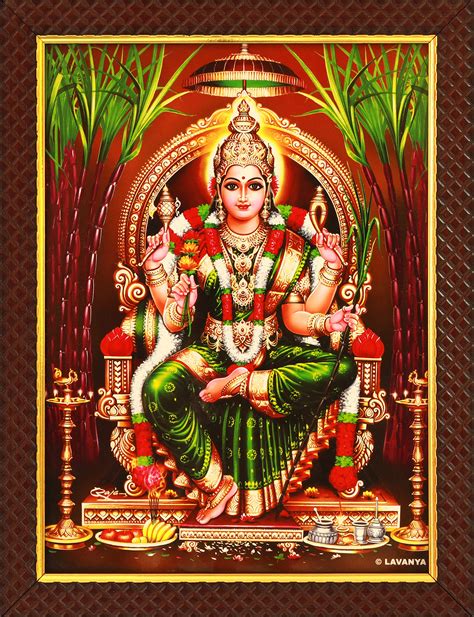 Paljji Handicrafts Sri Lalitha Tripura Sundari Devi Photo with Wooden