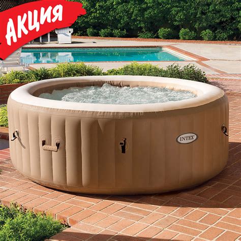 Надувной бассейн джакузи SPA Intex 28476, 196 х 71 см 4 местный уличный ...