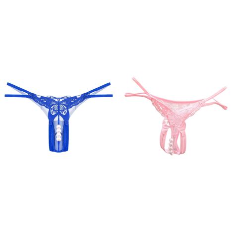 (2-Pack) Kcodviy Women Embroidered Hollow Lace Thongs for Women Variety