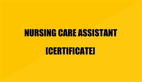 Certificate in Nursing Care Assistant: Details, Jobs & Salary