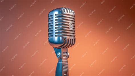 Premium AI Image | a microphone is on a stand with a red background.