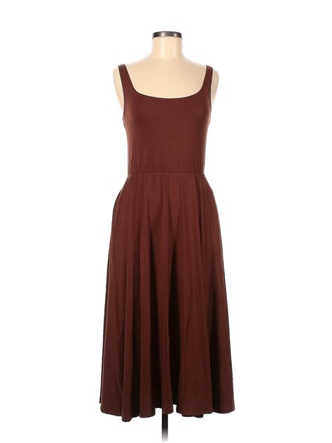 Quince Solid Brown Casual Dress Size M - 55% off | thredUP
