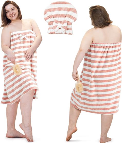 Amazon.com: Xtinmee 2 Sets Plus Size Womens Wrap Towel with Hair Towel