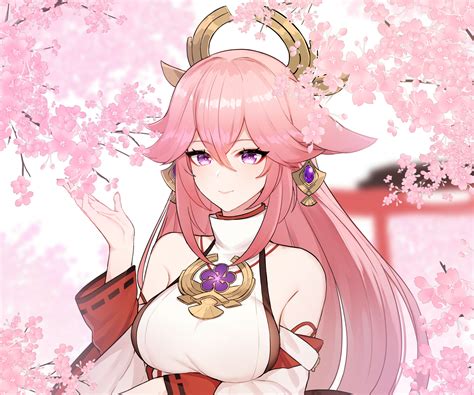 Yae Miko Desktop Wallpapers - Wallpaper Cave