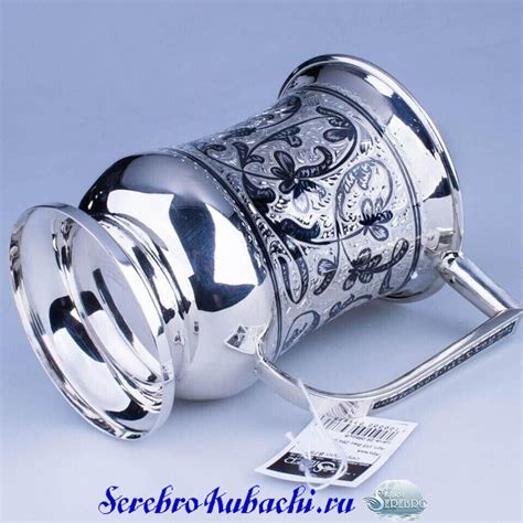 Большая кружка серебро 875 пробы - Магазин серебра Кубачи