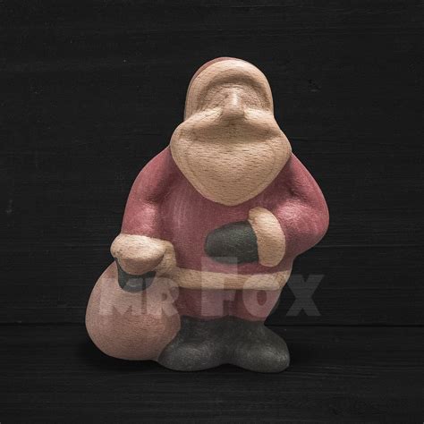 wooden santa figurine wooden toy santa carved santa christmas