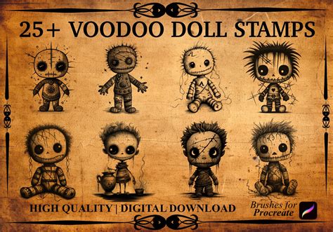 25 Voodoo Doll Procreate Brush Stamps - Etsy
