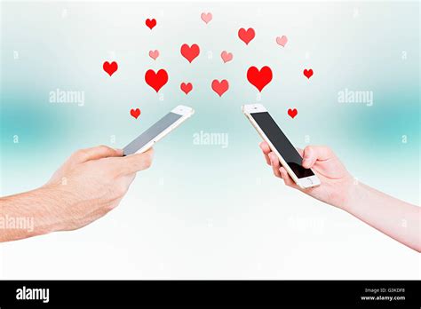 2 young Couples romance Chatting Mobile Phone Stock Photo - Alamy