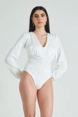 Satin bodysuit WHITE | Womens Clothes Cento Fashion