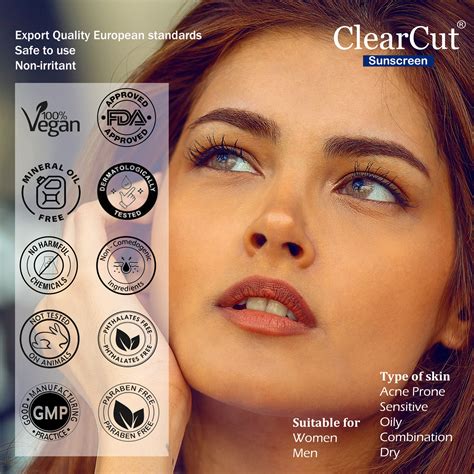 clearcut sunscreen transparent gel spf  pa  white cast