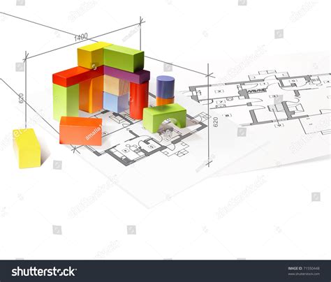 Architecture Model House From Building Blocks Stock Photo 71550448 ...