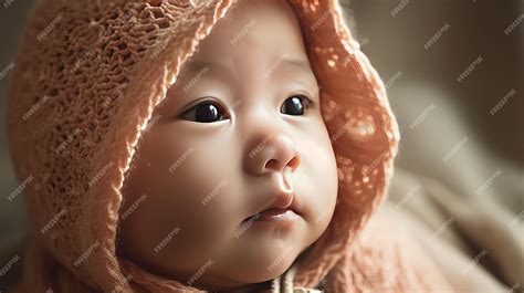 Premium AI Image | A baby with a nose and a nose