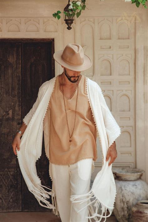 boho shirt  men raw cotton handmade mens bohemian etsy boho chic