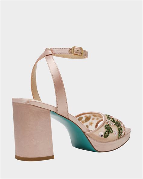 KIRRA NUDE Platform Strappy Square-Toe Block Heel | Women's Heels