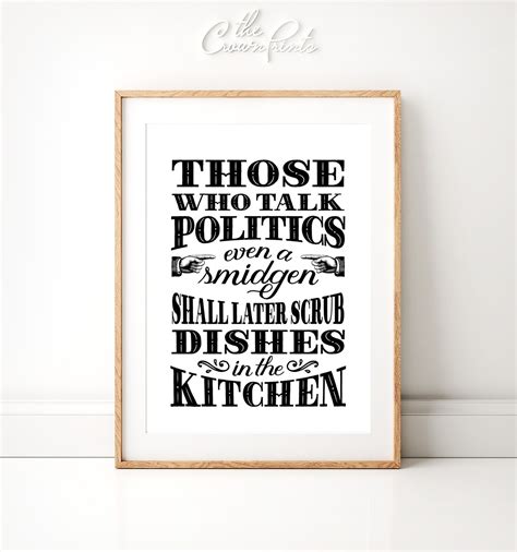 No Politics Sign Holiday Decor PRINTABLE Art Kitchen Art - Etsy