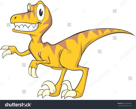 Happy Velociraptor Cartoon Stock Vector 102244840 : Shutterstock