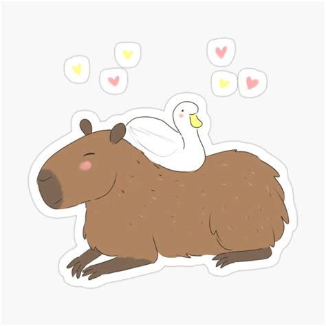 "cute capybara cartoon with a duck friend - adorable duck and capybara ...