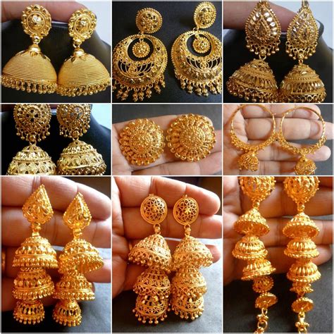 gold plated indian variation  earrings jhumka party