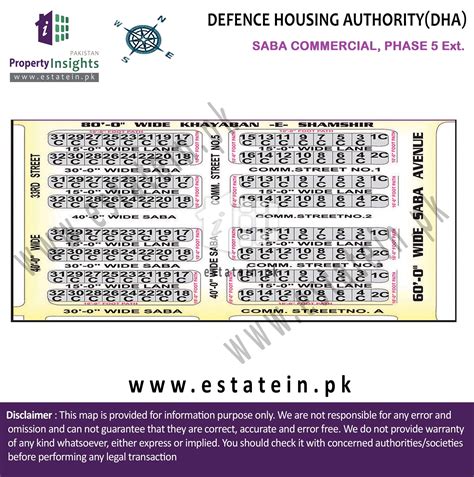Layout plan / Siteplan Map of Saba Commercial Phase 5 Defense (DHA ...